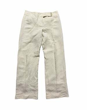 Ann Taylor LOFT Linen Blend Lined Dress Pants Womens 4 Regular Solid Beige